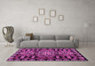 Machine Washable Abstract Pink Modern Rug in a Living Room, wshabs4998pnk