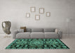 Machine Washable Abstract Turquoise Modern Area Rugs in a Living Room,, wshabs4998turq