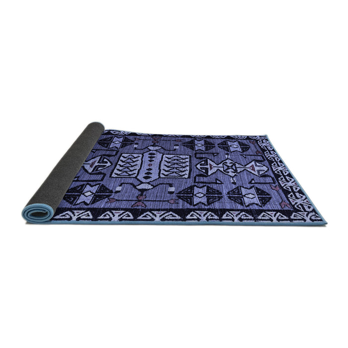 Sideview of Abstract Blue Modern Rug, abs4998blu