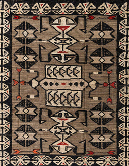 Abstract Orange Brown Modern Rug, abs4998