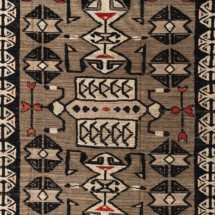 Abstract Orange Brown Modern Rug, abs4998