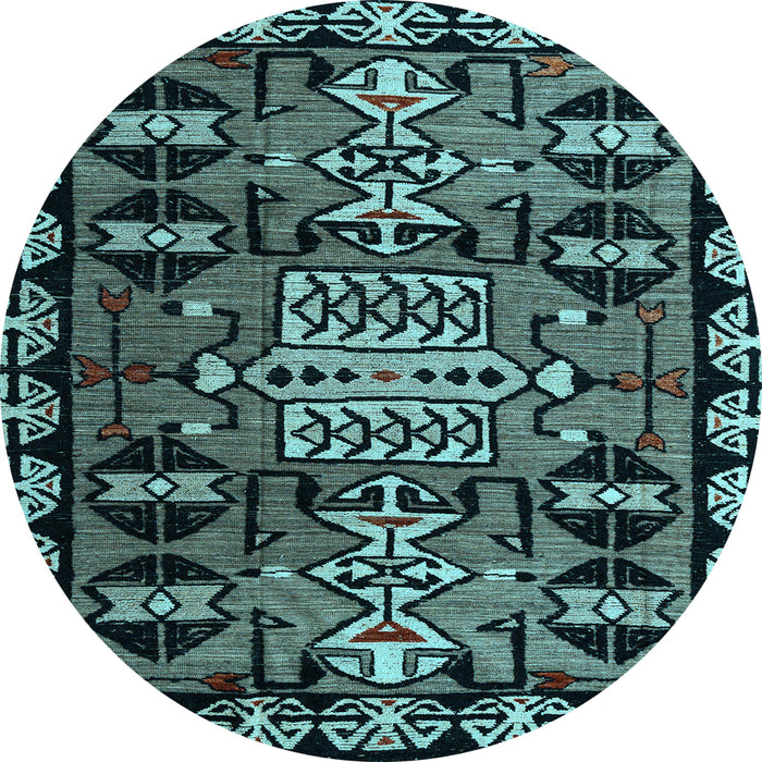 Round Machine Washable Abstract Light Blue Modern Rug, wshabs4998lblu