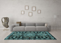 Machine Washable Abstract Light Blue Modern Rug, wshabs4998lblu