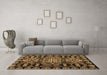 Machine Washable Abstract Brown Modern Rug in a Living Room,, wshabs4998brn