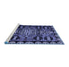 Sideview of Machine Washable Abstract Blue Modern Rug, wshabs4998blu