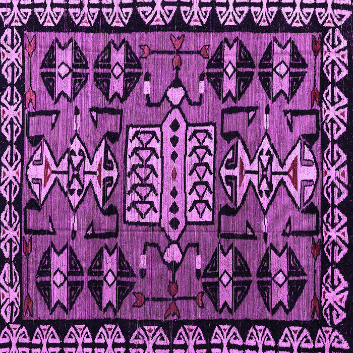 Square Machine Washable Abstract Purple Modern Area Rugs, wshabs4998pur