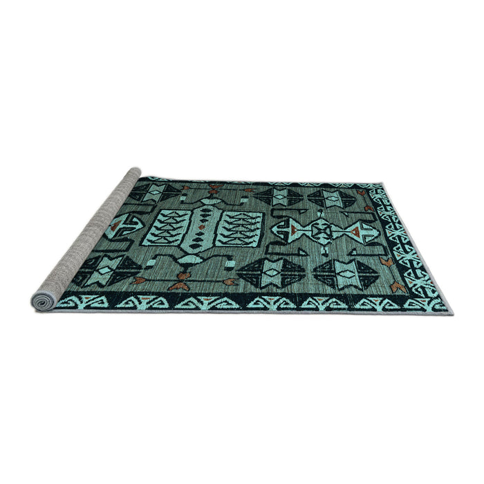Sideview of Machine Washable Abstract Light Blue Modern Rug, wshabs4998lblu