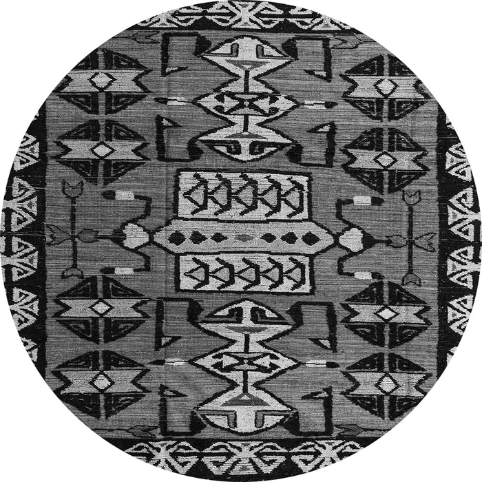 Round Abstract Gray Modern Rug, abs4998gry