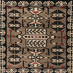 Square Abstract Orange Brown Modern Rug, abs4998