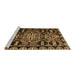 Sideview of Machine Washable Abstract Brown Modern Rug, wshabs4998brn