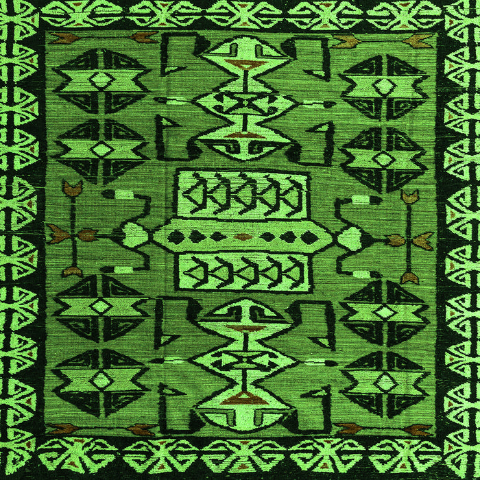 Square Machine Washable Abstract Green Modern Area Rugs, wshabs4998grn