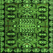 Square Machine Washable Abstract Green Modern Area Rugs, wshabs4998grn