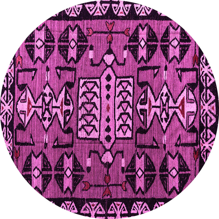 Round Machine Washable Abstract Pink Modern Rug, wshabs4998pnk