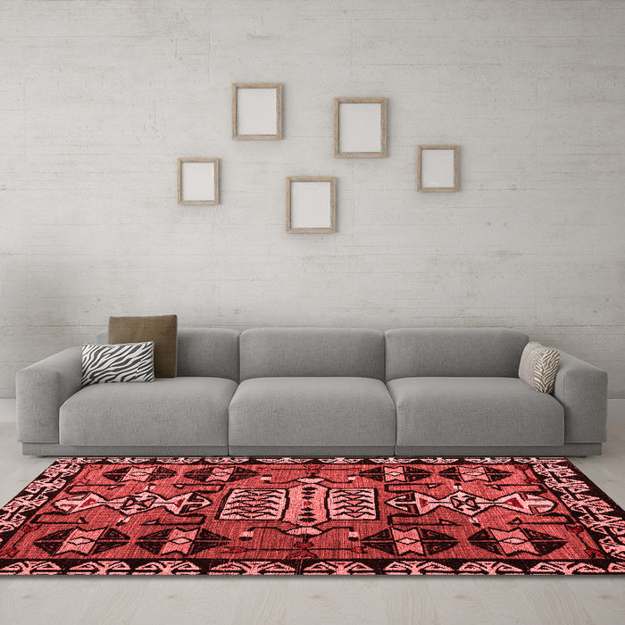 Modern Red Washable Rugs