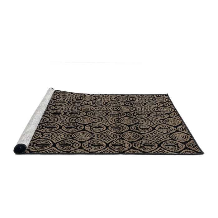 Sideview of Machine Washable Abstract Dark Almond Brown Rug, wshabs4999