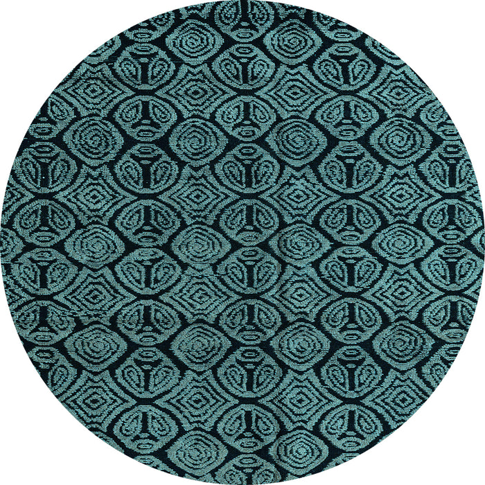 Round Abstract Light Blue Modern Rug, abs4999lblu