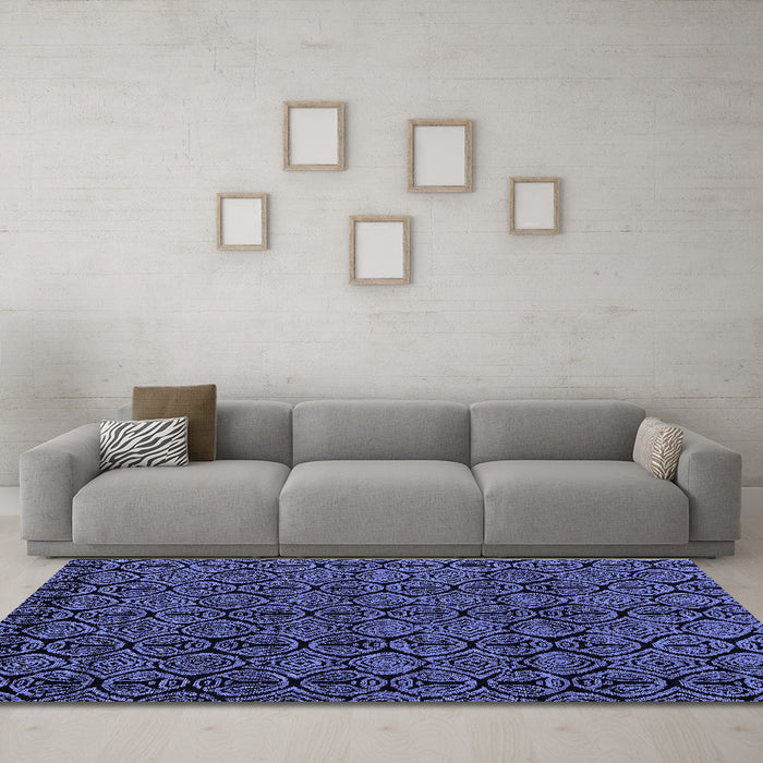 Machine Washable Abstract Blue Modern Rug in a Living Room, wshabs4999blu