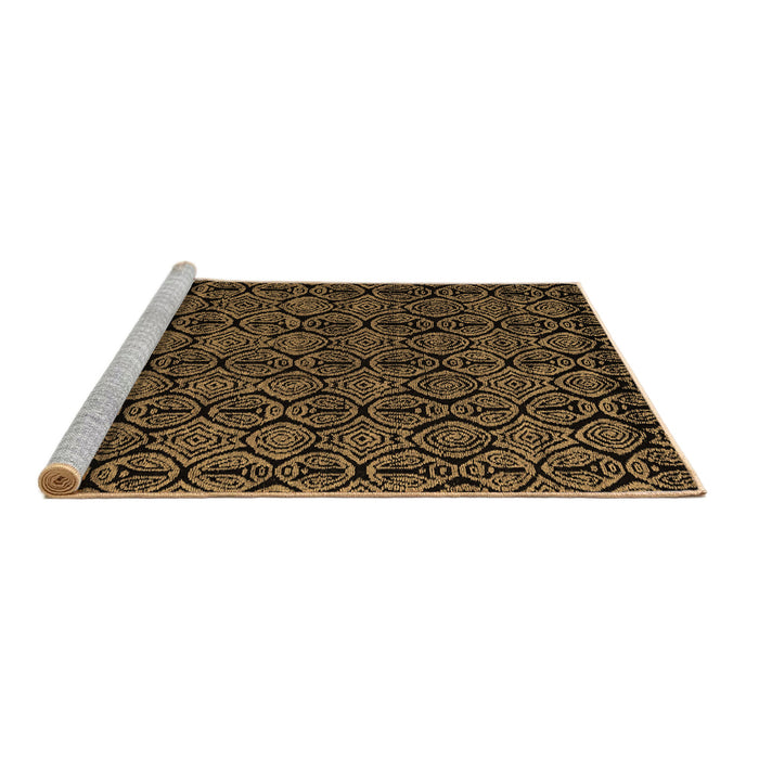 Sideview of Machine Washable Abstract Brown Modern Rug, wshabs4999brn