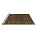 Sideview of Machine Washable Abstract Brown Modern Rug, wshabs4999brn