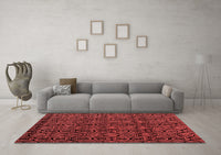 Machine Washable Abstract Red Modern Rug, wshabs4999red