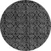 Round Abstract Gray Modern Rug, abs4999gry