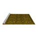 Sideview of Machine Washable Abstract Yellow Modern Rug, wshabs4999yw