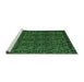 Sideview of Machine Washable Abstract Emerald Green Modern Area Rugs, wshabs4999emgrn