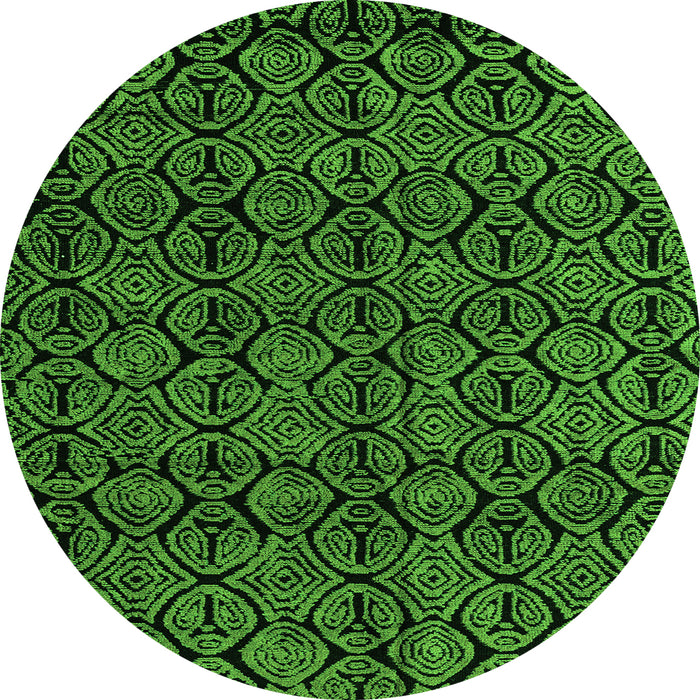 Round Machine Washable Abstract Green Modern Area Rugs, wshabs4999grn