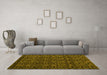 Machine Washable Abstract Yellow Modern Rug in a Living Room, wshabs4999yw