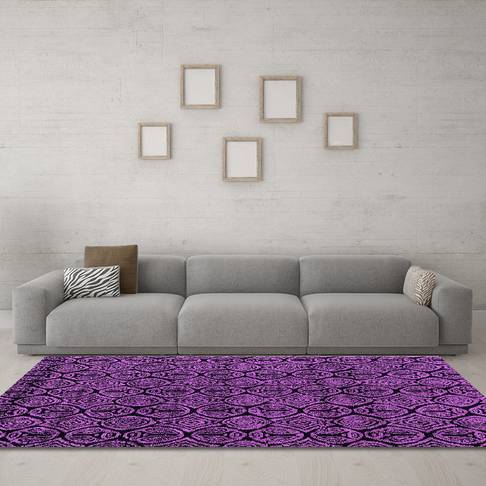 Machine Washable Abstract Purple Modern Area Rugs in a Living Room, wshabs4999pur