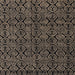 Square Abstract Dark Almond Brown Modern Rug, abs4999