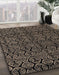 Machine Washable Abstract Dark Almond Brown Rug in a Family Room, wshabs4999