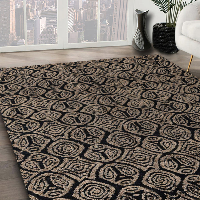 Machine Washable Abstract Dark Almond Brown Rug in a Family Room, wshabs4999