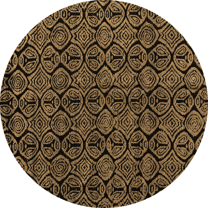 Round Machine Washable Abstract Brown Modern Rug, wshabs4999brn