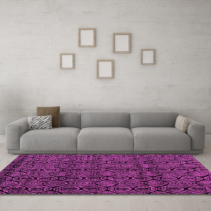 Machine Washable Abstract Pink Modern Rug in a Living Room, wshabs4999pnk