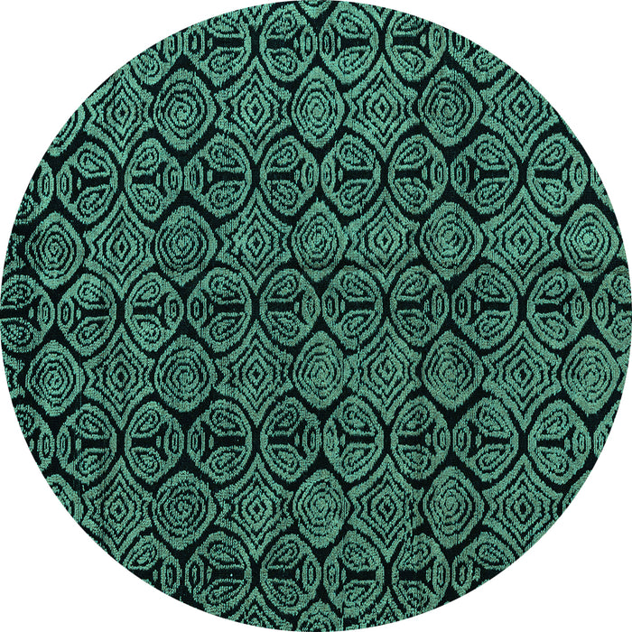 Round Abstract Turquoise Modern Rug, abs4999turq