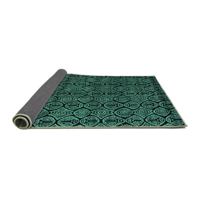 Sideview of Abstract Turquoise Modern Rug, abs4999turq
