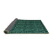 Sideview of Abstract Turquoise Modern Rug, abs4999turq