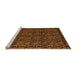 Sideview of Machine Washable Abstract Orange Modern Area Rugs, wshabs4999org