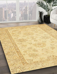 Abstract Mustard Yellow Oriental Rug, abs499