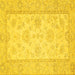 Square Machine Washable Oriental Yellow Traditional Rug, wshabs499yw