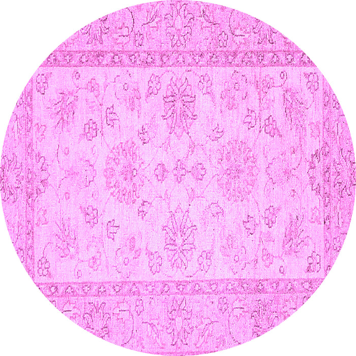 Round Oriental Purple Traditional Rug, abs499pur