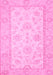 Machine Washable Oriental Pink Traditional Rug, wshabs499pnk