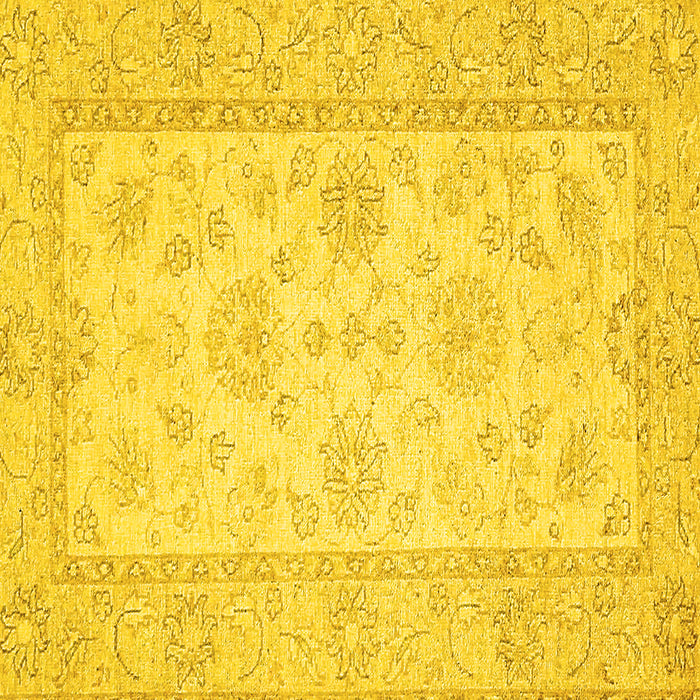 Square Oriental Yellow Traditional Rug, abs499yw