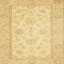 Square Abstract Mustard Yellow Oriental Rug, abs499