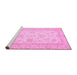 Sideview of Machine Washable Oriental Pink Traditional Rug, wshabs499pnk