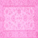 Square Machine Washable Oriental Pink Traditional Rug, wshabs499pnk