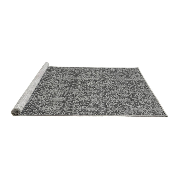 Sideview of Machine Washable Abstract Gray Modern Rug, wshabs49gry