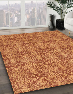 Machine Washable Abstract Orange Rug in a Family Room, wshabs49
