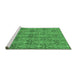 Sideview of Machine Washable Abstract Emerald Green Modern Area Rugs, wshabs49emgrn